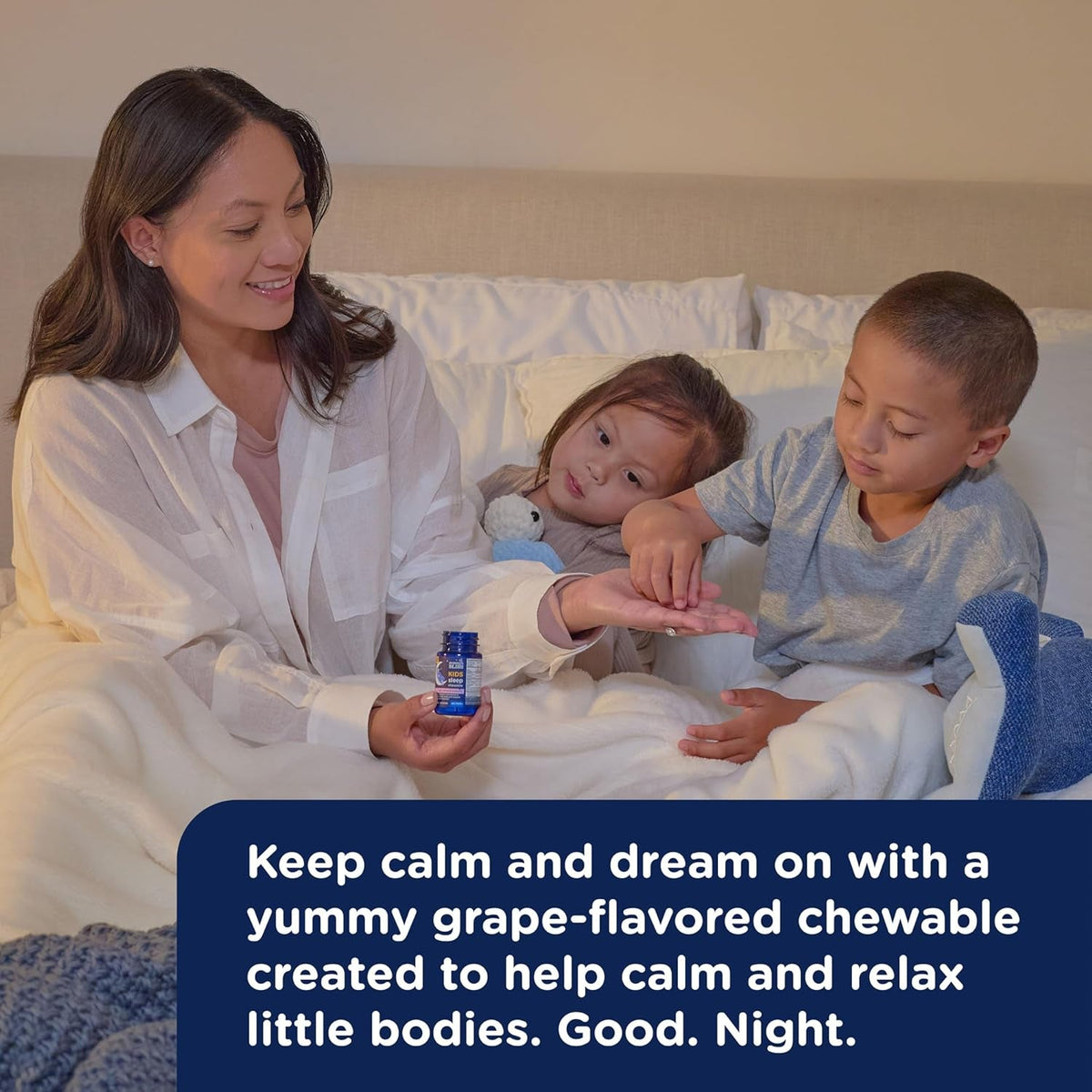 Mommy'S Bliss Kids Sleep Chewable Tablets, Melatonin, Magnesium & Calming Herbs, Grape Flavor, Sugar Free Kids Melatonin, Age 3+ (35 Servings), 35 Count (Pack of 1)