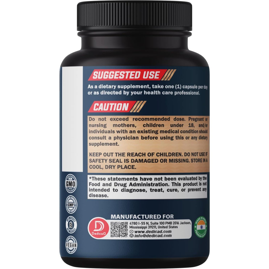 DEDICAD 12In1 Wormwood Black Walnut Clove Capsules - Immune, and Mood Support - 3 Month Supply - 90 Vegan Capsules