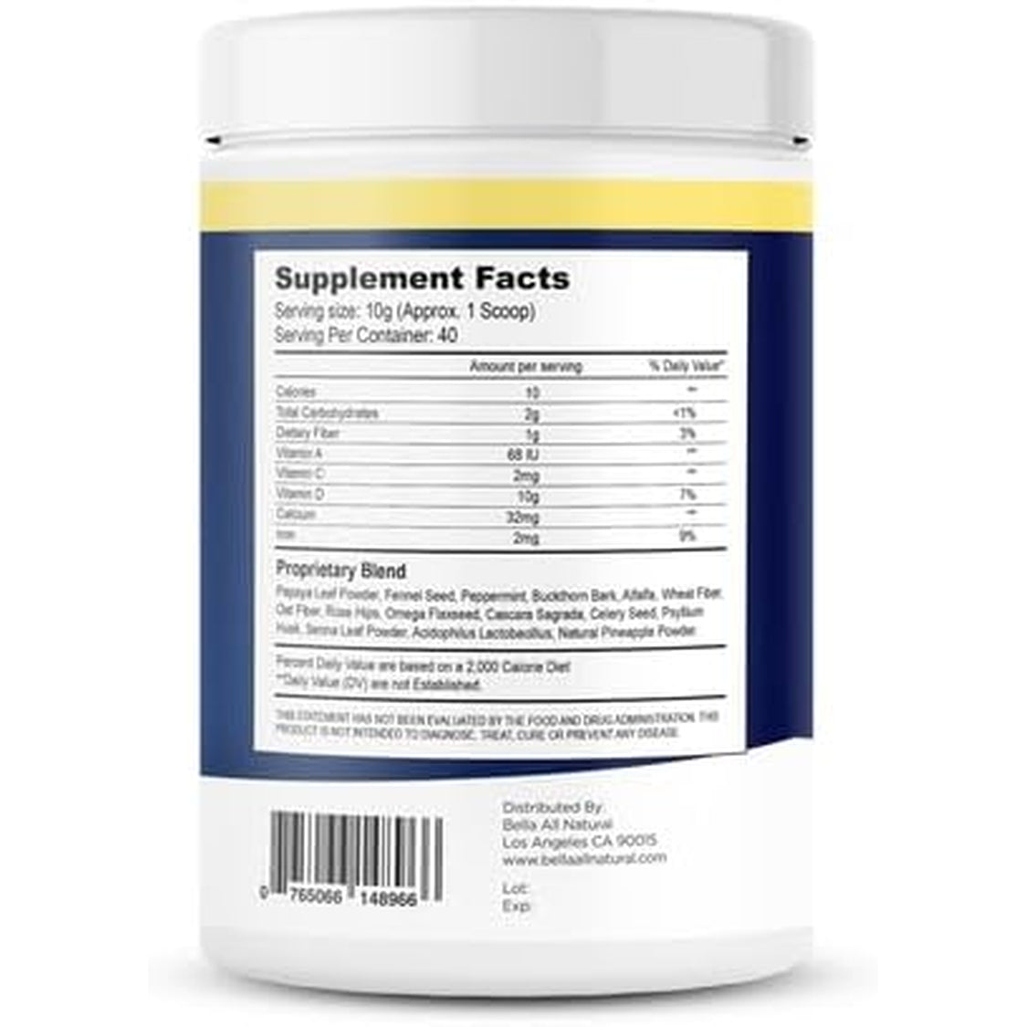 Bella All Natural Extreme Detox Powder (Pineapple)