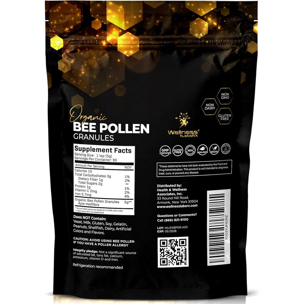 Bee Pollen Granules Third-Party Tested, 1 Lbs. - Bee Pollen for Women, Keto-Friendly Super Food Supplement Packed with Proteins, Vitamins & Minerals - Immune Support, Energy Boost, Digestive Wellness