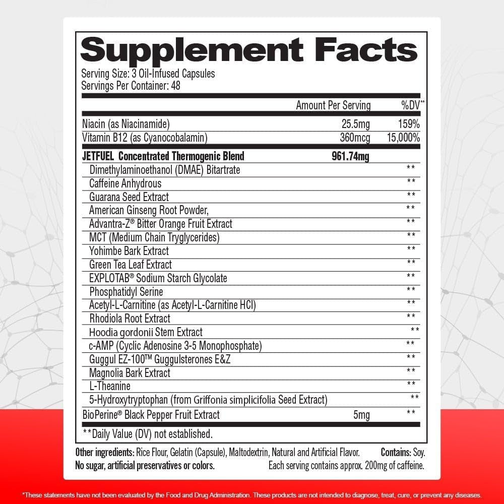 GAT SPORT Jetfuel Original - Weight Loss Supplement, Energy Booster, Fat Burner, Appetite Suppressant (144 Capsules)