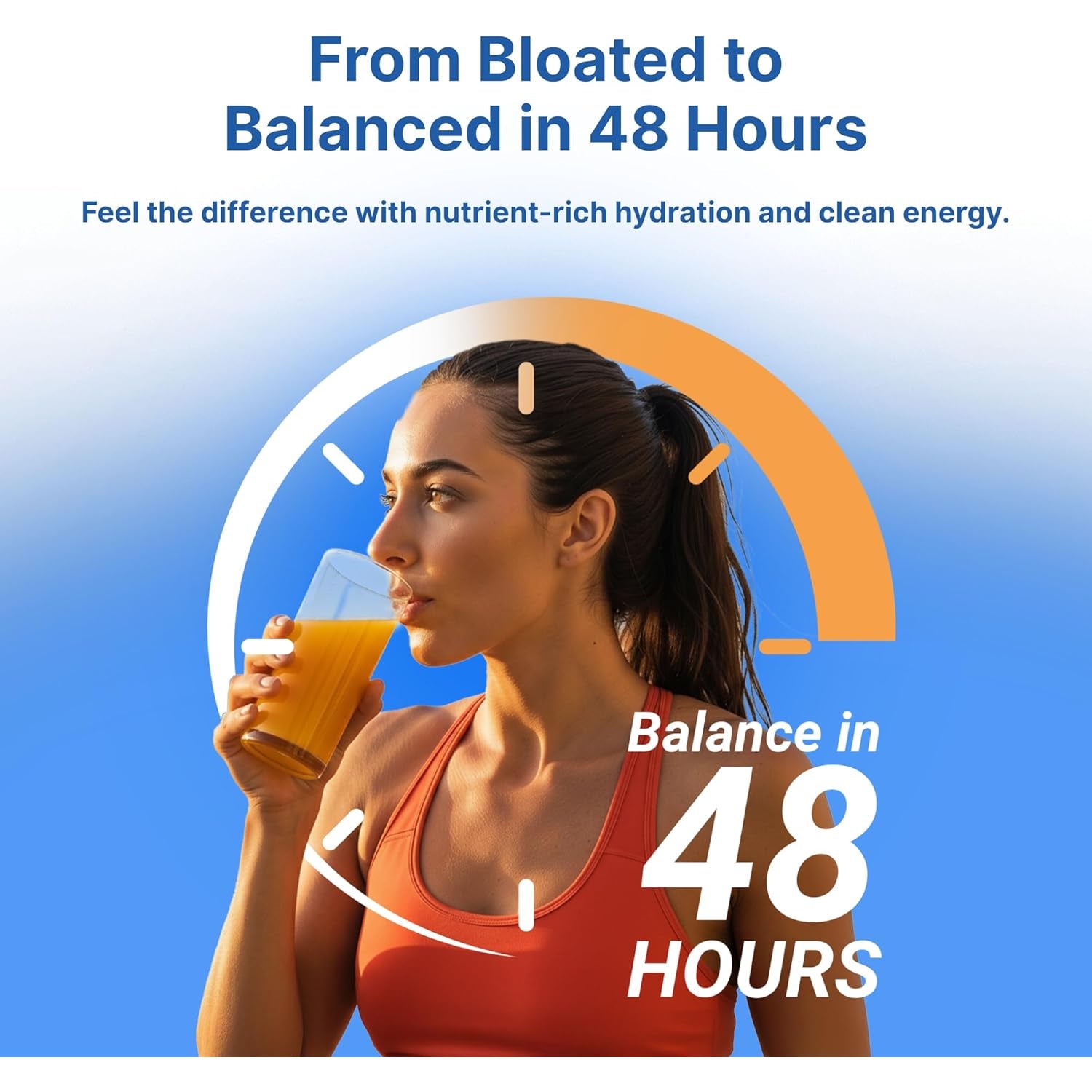 Hollywood Diet 48 Hour Detox Cleanse Drink 1 Pack, B-Vitamin Infused Juice for Body Reset, Hydration, and Energy | Ideal for Intermittent Fasting, Bloating Support, Event Prep - Fruity Flavor, 32 Oz
