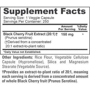 Nusapure Black Cherry Extract 150Mg 250 Veg Capsules Max Potency, Non-Gmo, Bioperine