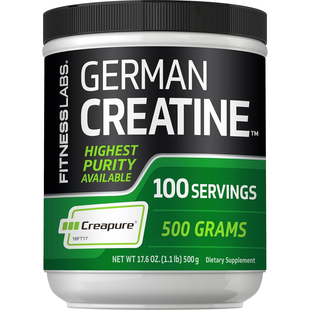 Fitness Labs German Creatine Monohydrate Powder | 500 Grams | Creapure Fitness Supplement | for Men & Women | Unflavored | 100 Servings