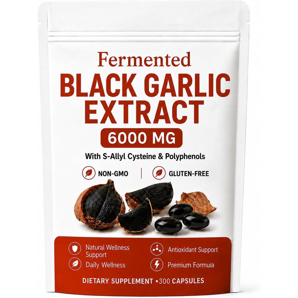 LANURAL Fermented Black Garlic Extract Capsules, 300 Softgels
