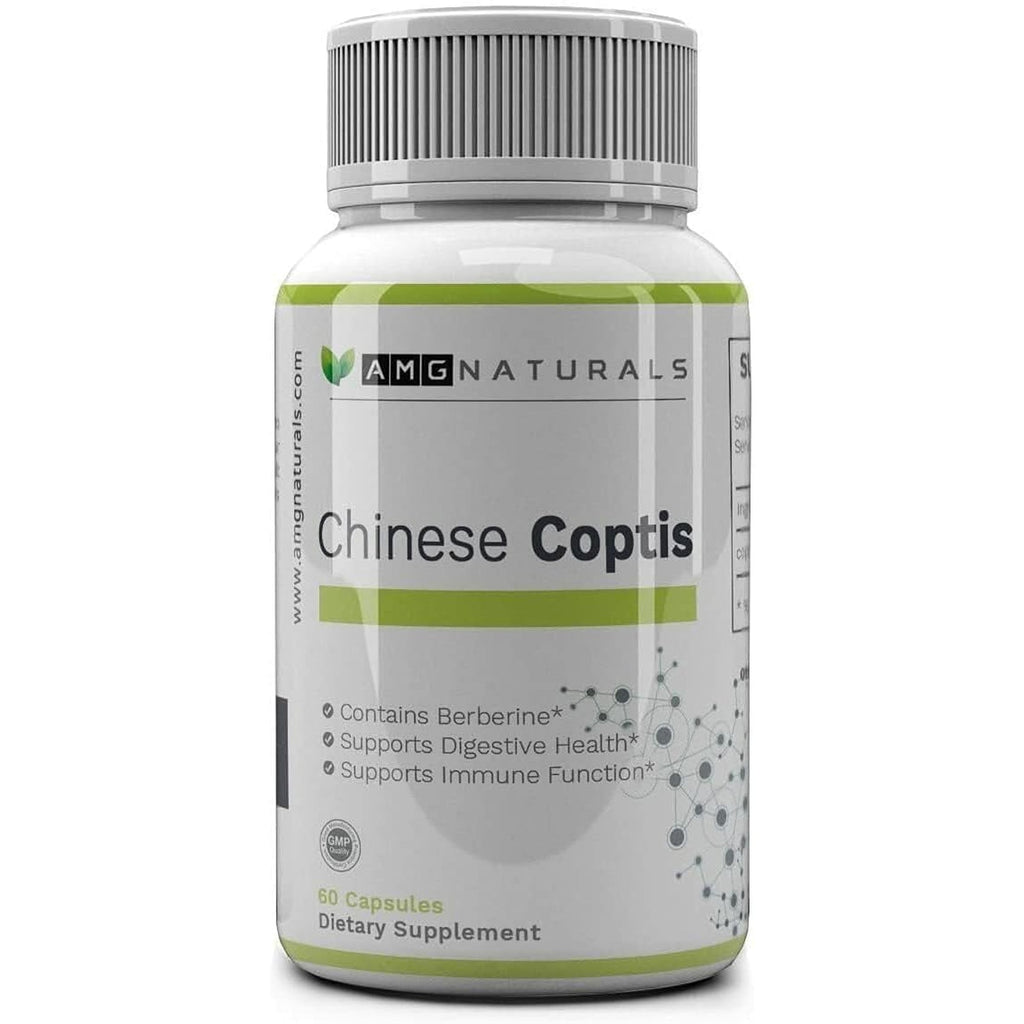 Chinese Coptis (Coptis Chinensis) - No Binder, No Fillers - Potent Whole Herb Huang Lian Su - Goldthread 550Mg Berberine Coptisine - Packaging May Vary