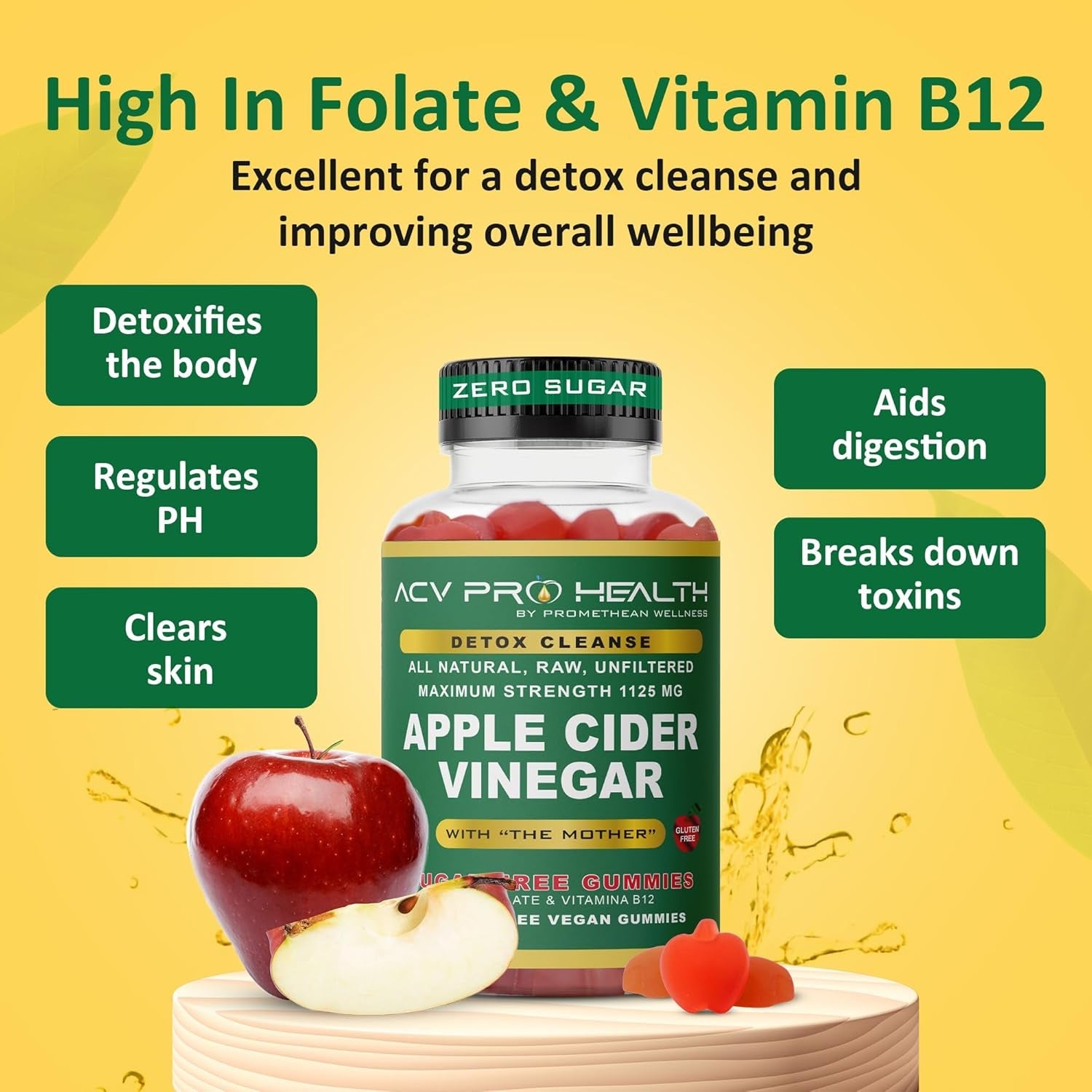 ACV with Sugar Makes No Sense! Apple Cider Vinegar Gummies Sugar Free Low Carb Advanced Keto Acv Gummies Keto Gummy Detox Cleanse (90 Count)