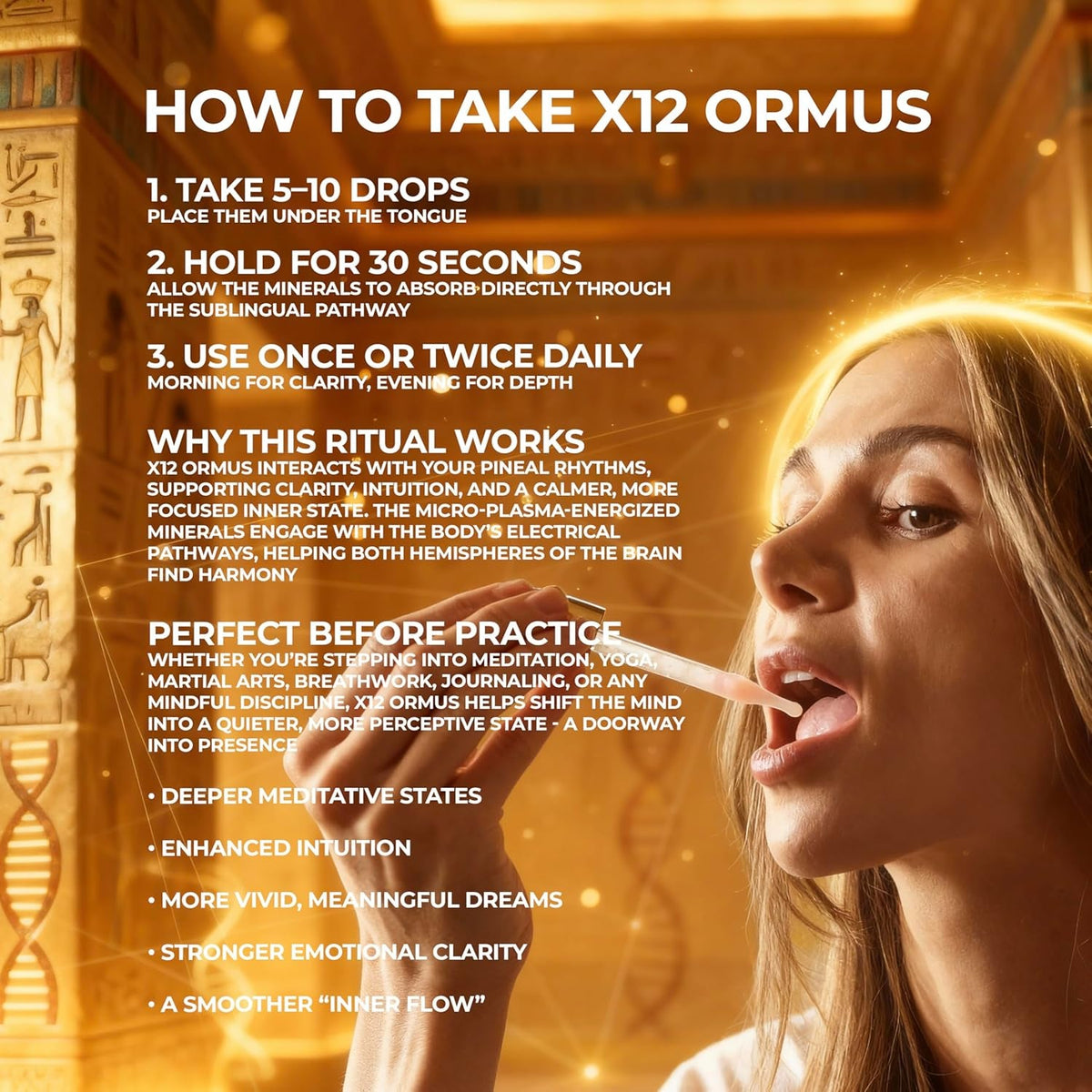 X12 Ormus Monoatomic Gold - Liquid Trace Mineral Blend with 24K Gold – Made by Real Alchemists - Dead Sea & Himalayan Salt - 4 Fl Oz