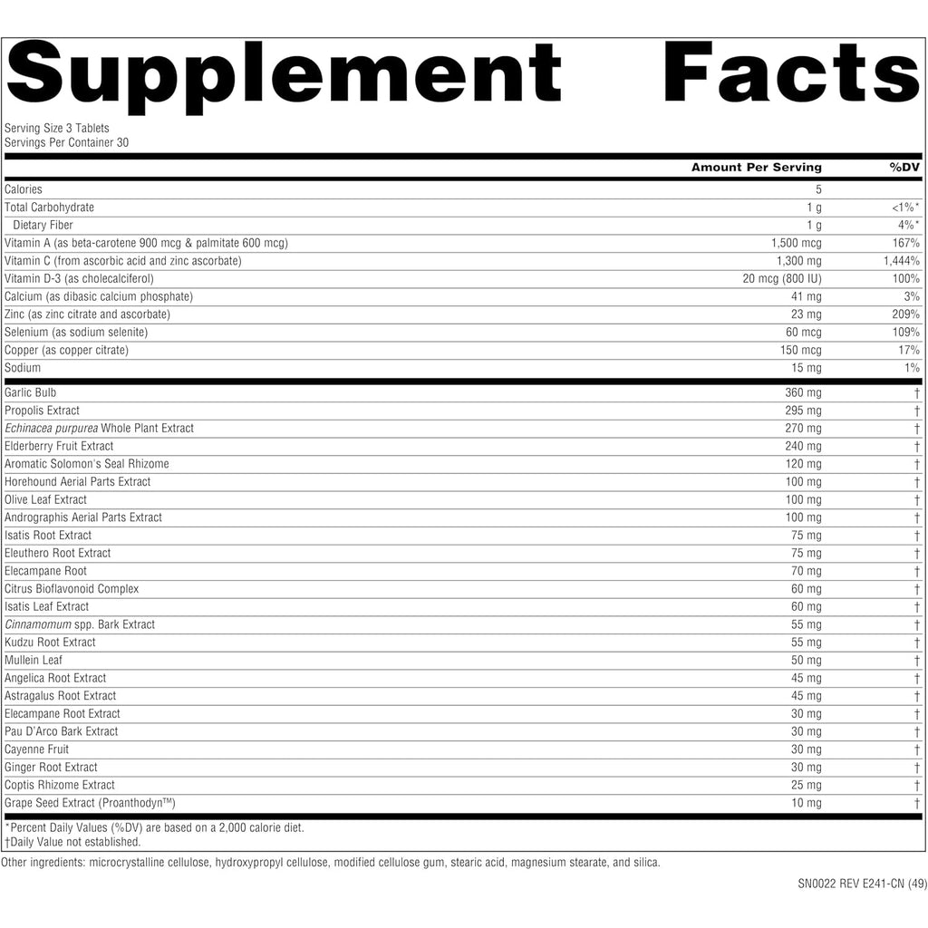 Source Naturals Wellness Formula Bio-Aligned Vitamins & Herbal Defense - Immune System Support Supplement & Immunity Booster* - 90 Tablets