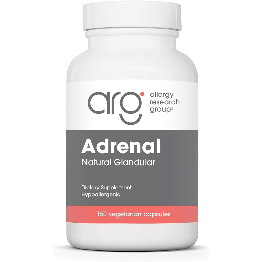 Allergy Research Group ARG Adrenal Cortex - Supports Healthy Stress Response & Metabolism - Delivers 150 Mg Freeze-Dried Bovine Adrenal Cortex Tissue - 100 Servings - 150 Capsules