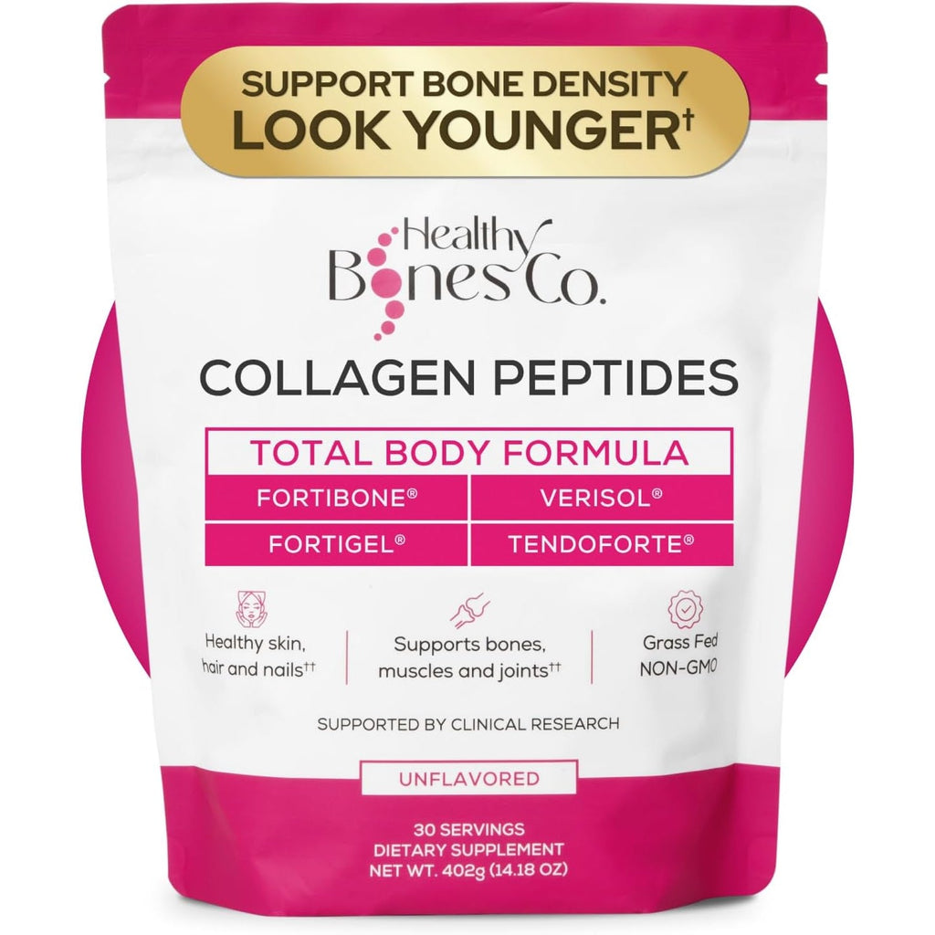 FORTIBONE® Premium Bone Health Collagen Peptides W/Fortigel®, VERISOL®, TENDOFORTE® | Clinically-Supported for Bones Joints Skin Hair Nails | Hydrolyzed Collagen Anti-Aging Formula | 30 Servings