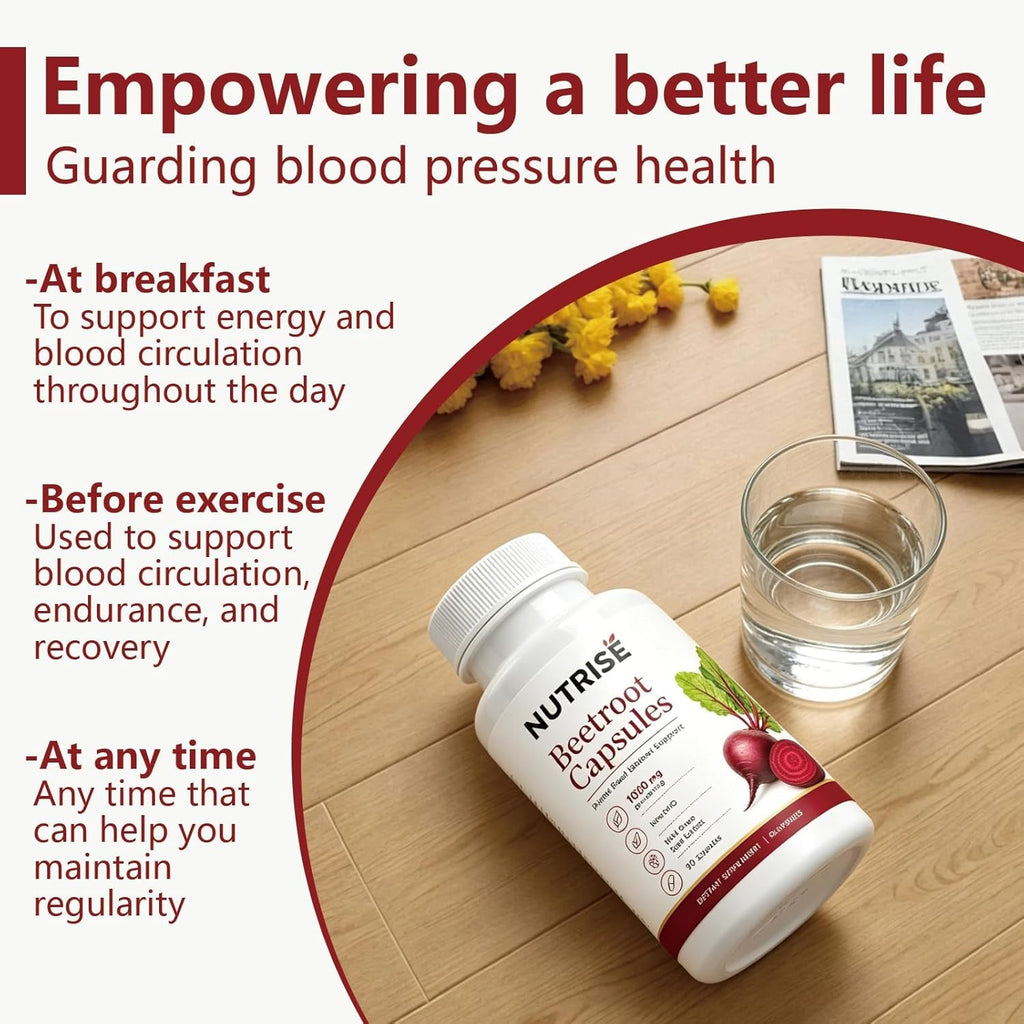 Nutrise Beetroot Capsules – Energy & Circulation Support, Non-Gmo Vegan, 90 Capsules