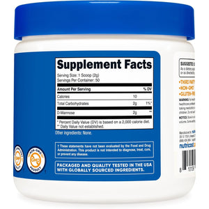 Nutricost D-Mannose Powder 100 Grams (50 Servings) - Non-Gmo and Gluten Free