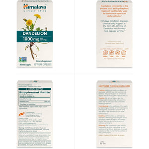 Himalaya Dandelion - Dandelion Root Supplement Supporting Daily Wellness and Health - Vegan, Gluten Free, 1000 Mg, 60 Capsules