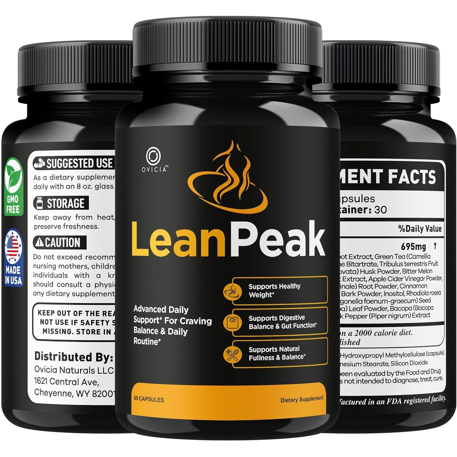 Lean Peak - Lean Peak Advanced Capsules Support Premium Formula, Leanpeak Pills Maximum Strength All Natural for Overall Health and General Wellness Reviews, 60 Capsules for 1 Month