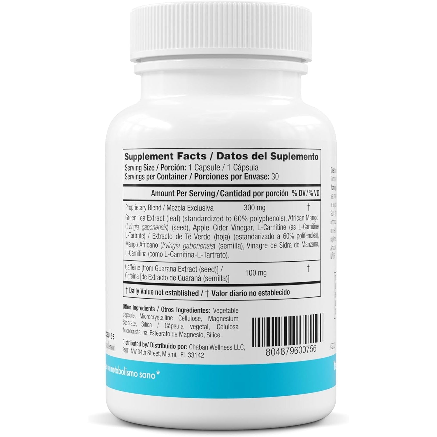 Yes You Can! Slim down Dietary Supplements - with African Mango, L-Carnitine, Apple Cider Vinegar, Green Tea Extract, and Caffeine Derived from Guarana Seed Extract, 30 Capsules/1 Month Supply