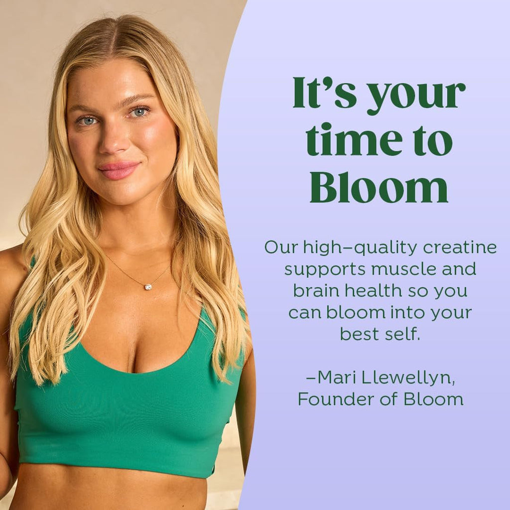 Bloom Nutrition Creatine Monohydrate Powder, 5G Micronized Creatine per Serving, Supports Muscle Recovery, Strength, Endurance, Pre or Post Workout, Gluten Free, Non GMO, Raspberry Lemon, 40 SVG, 9 Oz