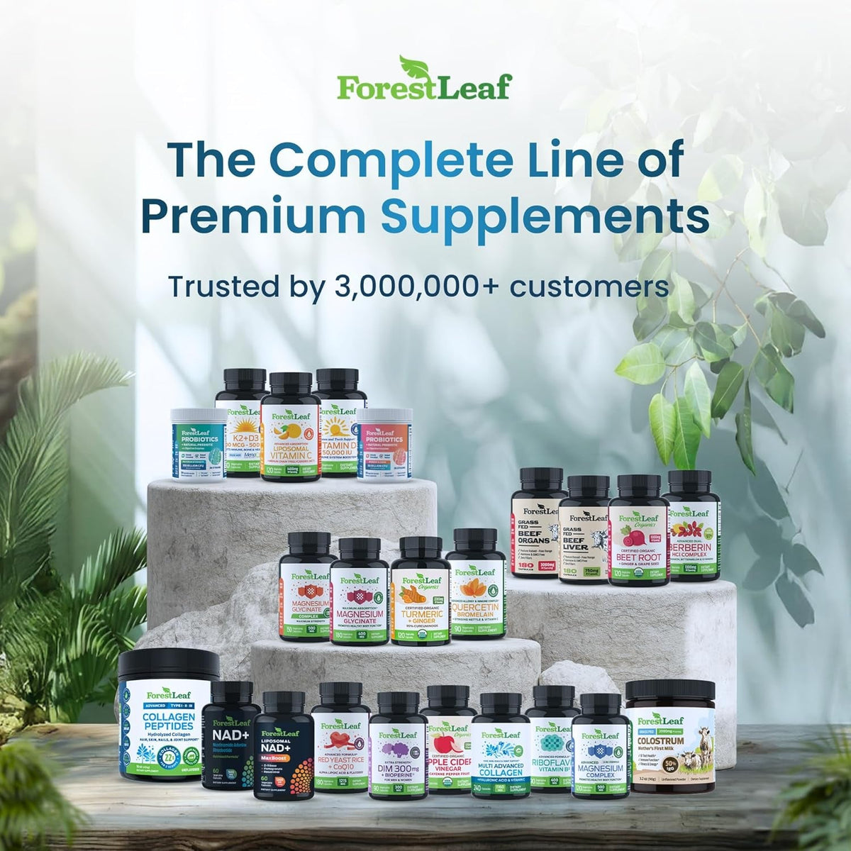 Forestleaf Collagen Peptides Powder Unflavored - Hydrolyzed Grass Fed Keto Collagen Protein Powder Type 1, 2 & 3 - Vital Hair, Skin, Nails, Joints, Recovery, 11G per Serving