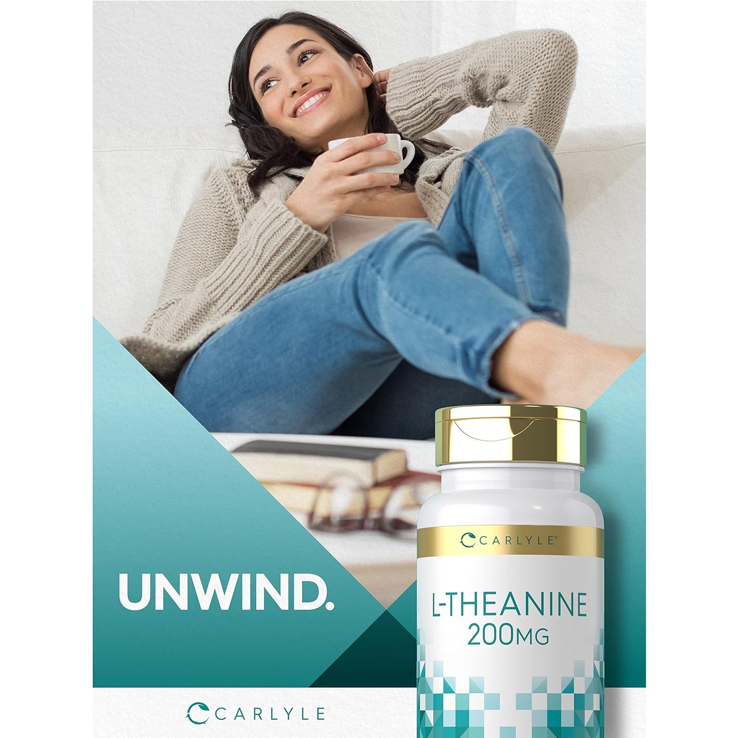Carlyle L-Theanine 200Mg Supplement | 120 Capsules | Non-Gmo, Gluten Free