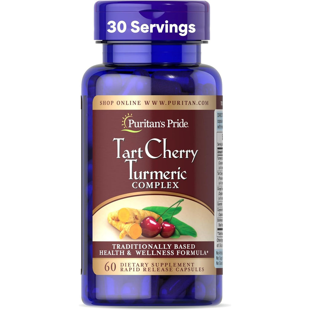 Puritan'S Pride Tart Cherry Turmeric Complex, Dietary Supplement for Antioxidant Health, 60 Rapid Release Capsules