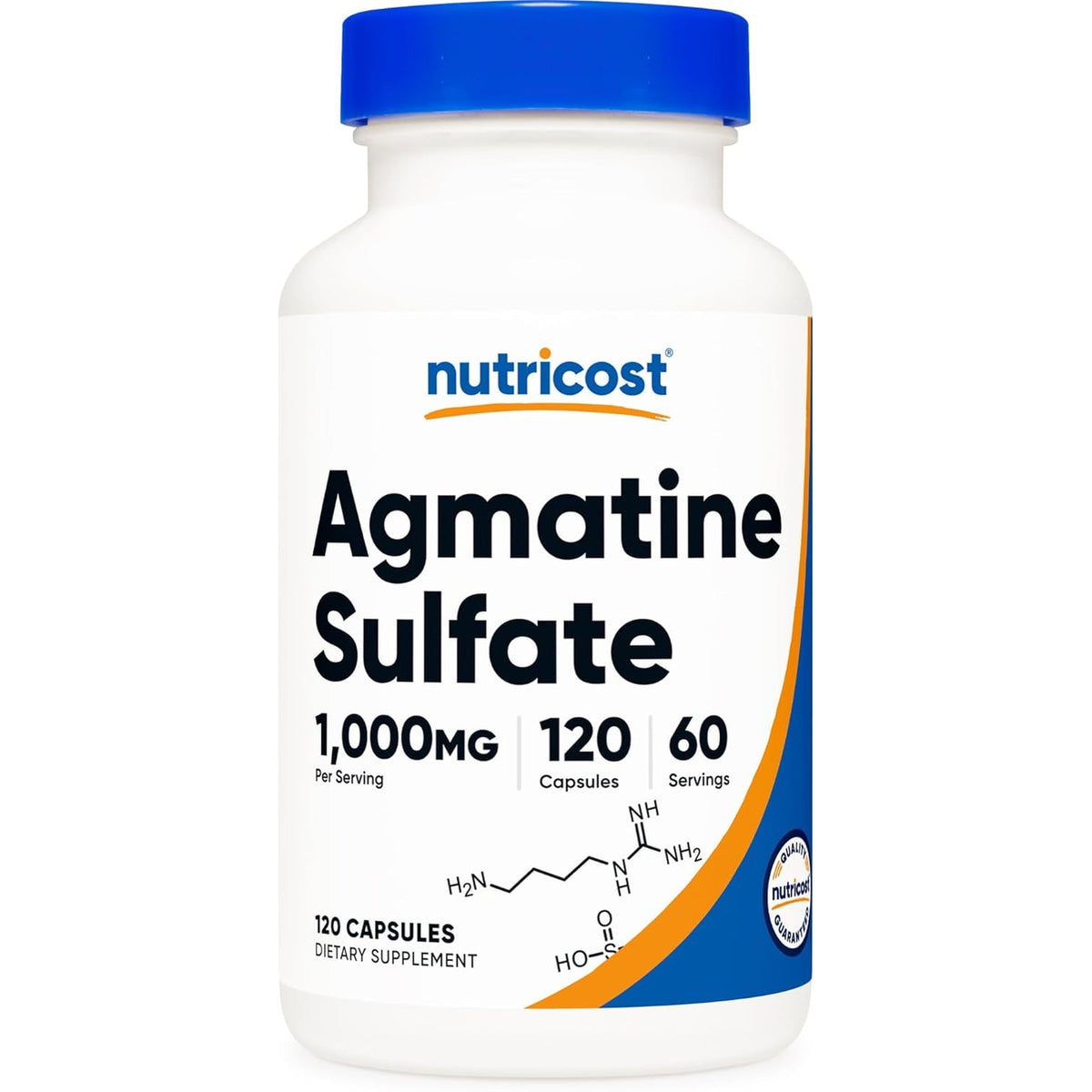 Nutricost Agmatine Sulfate 1000Mg, 120 Capsules - Gluten Free, Non GMO, 500Mg per Capsule