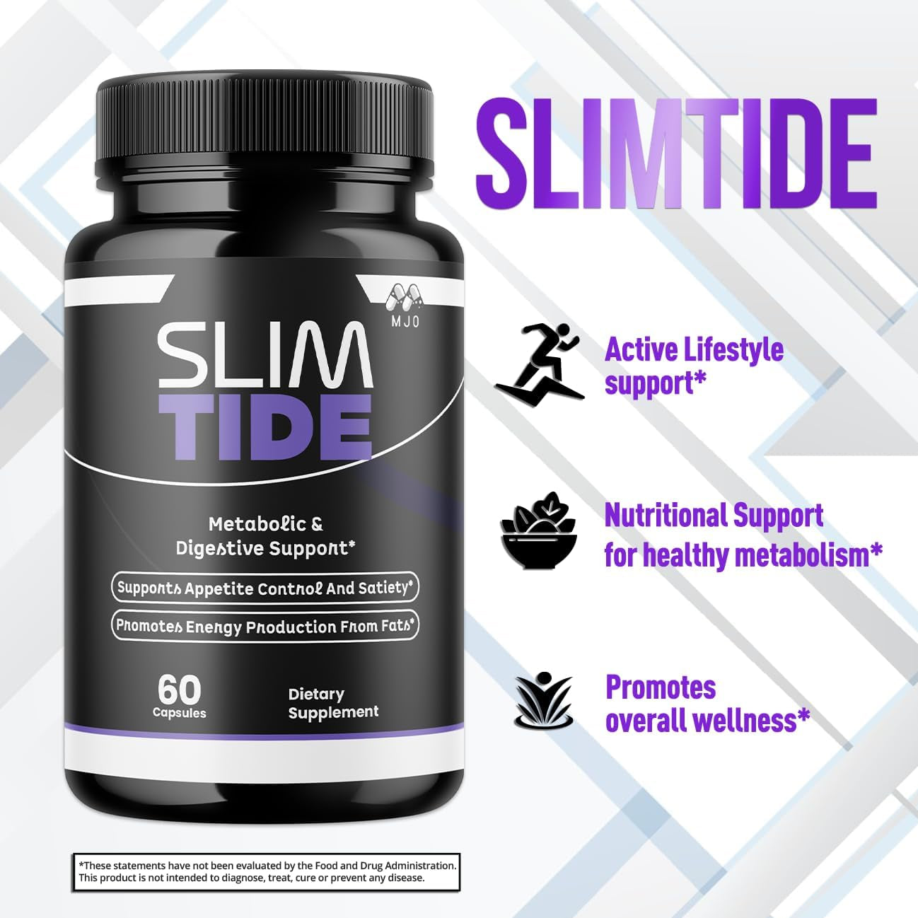 Slim Tide Capsules, Official Slimtide Weight Management Pills with All Natural Ingredients, Advanced Formula Health & Wellness Supplement with Maximum Strength Active Lifestyle Vitamins (60 Capsules)