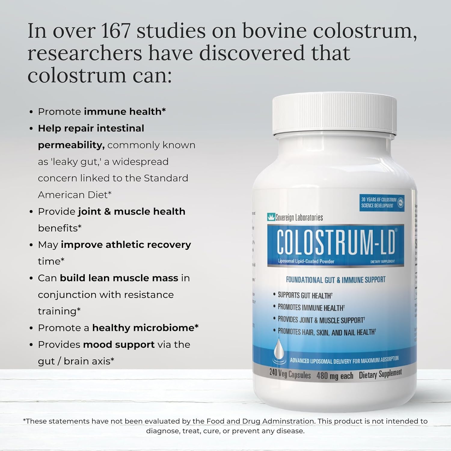 Colostrum-Ld Colostrum Capsules - 120 Count - Liposomal Delivery