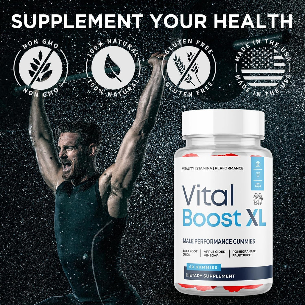 Vital Boost XL Gummies, Official Vitalboost X L Gummys for Men with All Natural Ingredients, Vital Boost XL Advanced Health & Wellness Support with Premium Active Lifestyle Vitamins (60 Gummies)