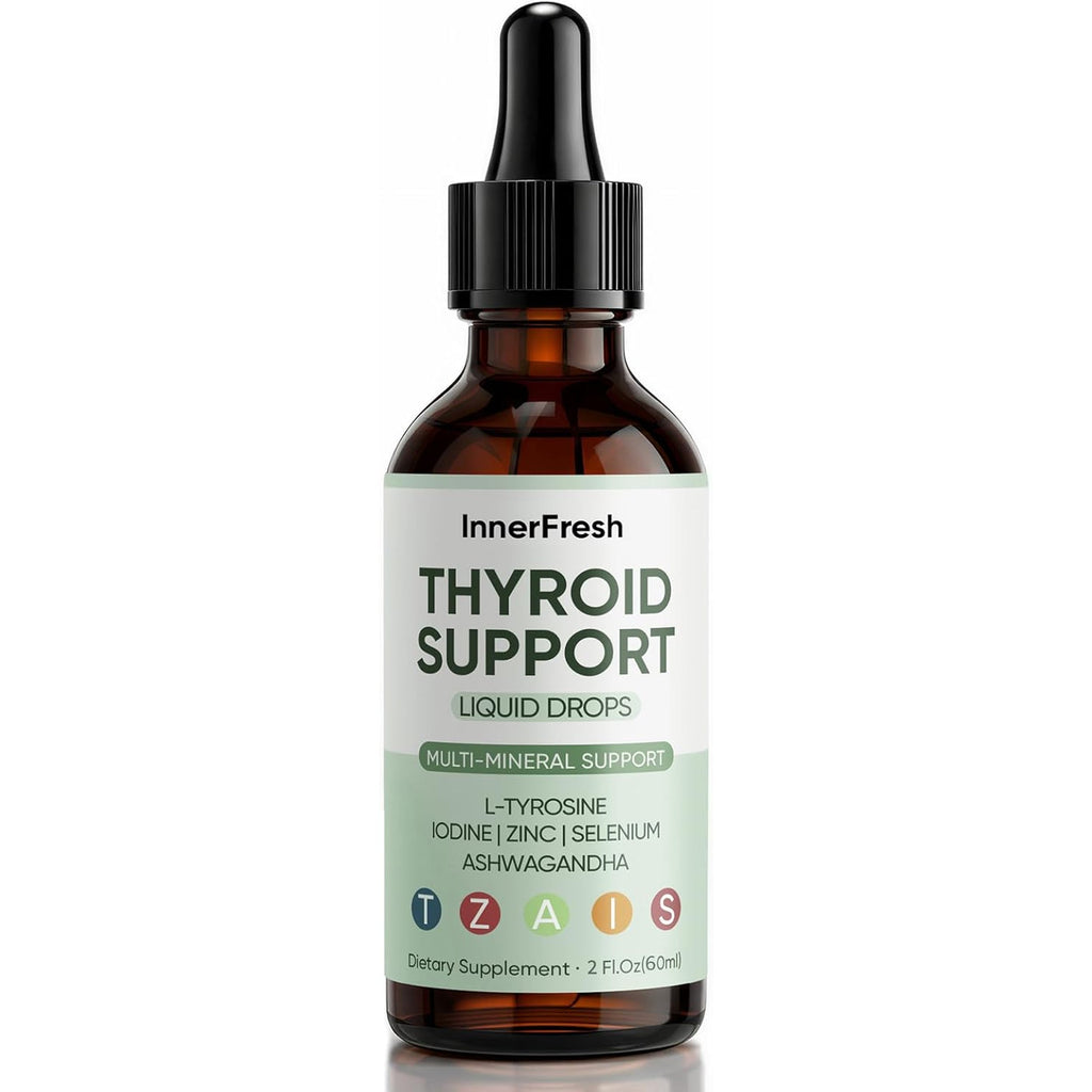 Innerfresh Thyroid Support Drops, Inner Fresh Thyroid Support Liquid Drops for Women, Hormone Balance & Healthy Metabolism Support, with Selenium, Zinc, Iodine, L-Tyrosine & Ashwagandha (1)