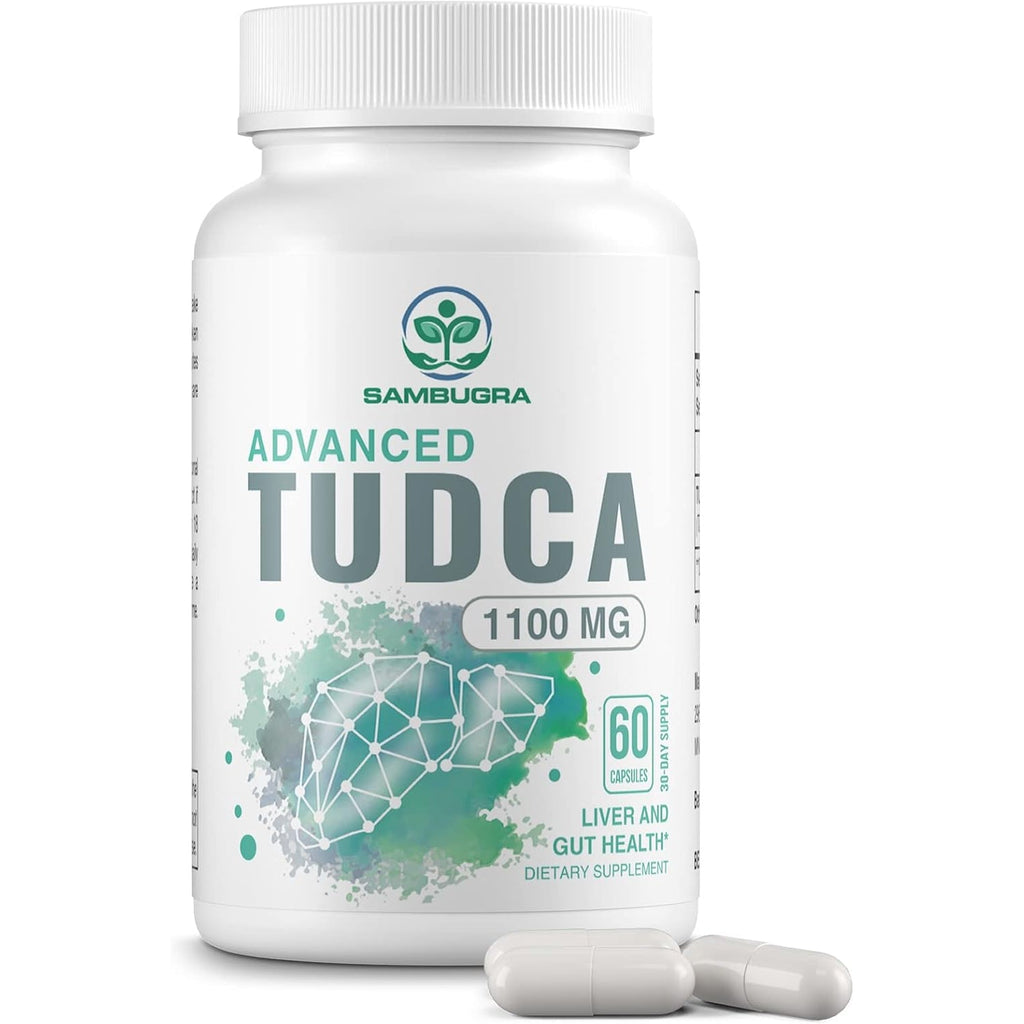 Sambugra TUDCA Liver Supplements 1100Mg, 3Rd Party Tested Ultra Strength Bile Salt TUDCA Supplement, Liver Support for Detox Cleanse and Repair, 60 Capsules