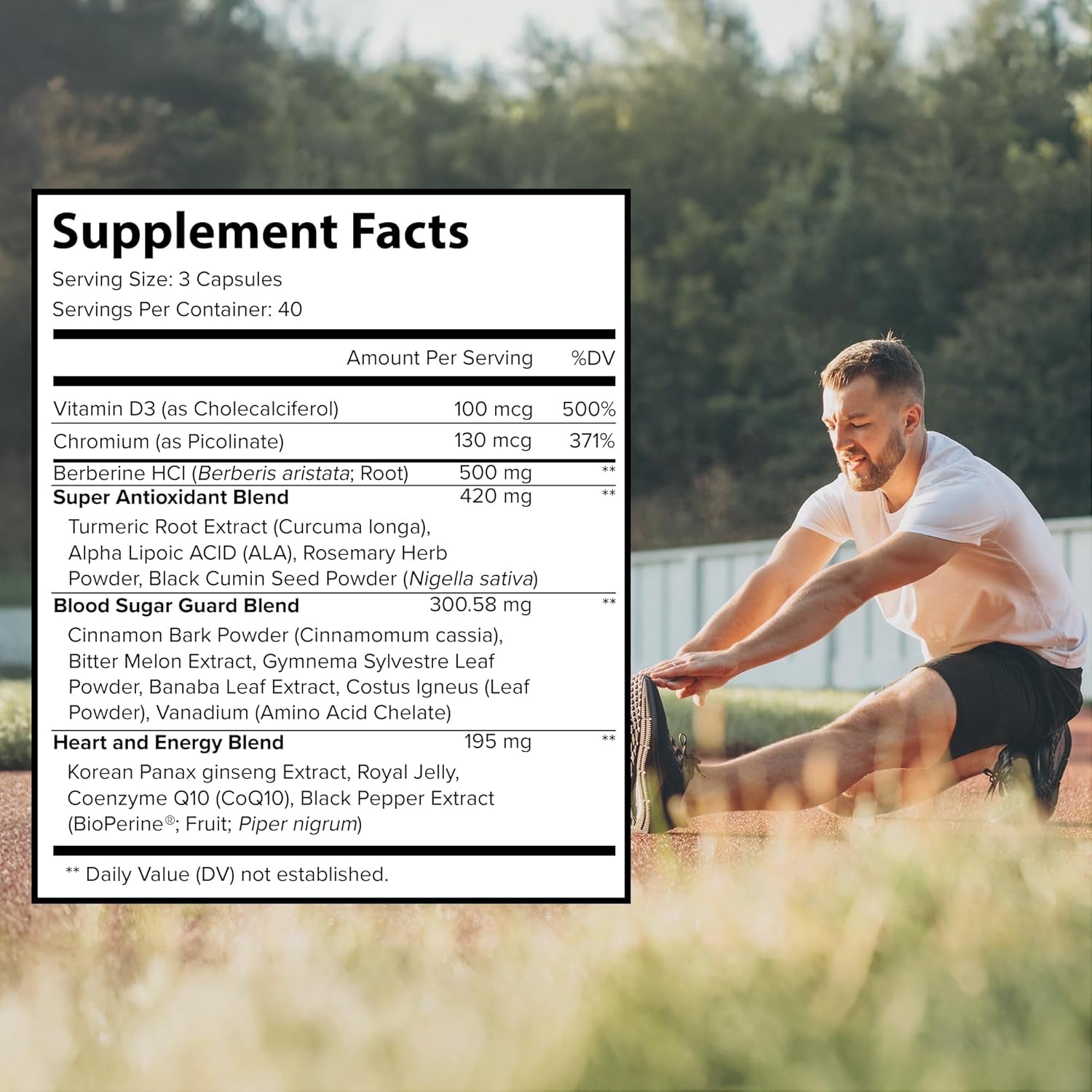Extreme Berberine 500Mg Complex with ALA, Coq10, Turmeric, Cinnamon, Bitter Melon, Banaba Leaf, Korean Panax, Royal Jelly, and 21 Herbs for Healthy Blood Sugar Support and Overall Health and Immunity