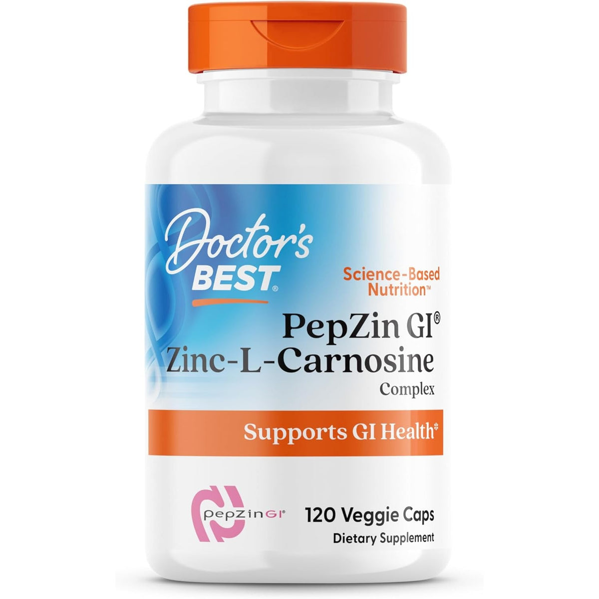 Doctor'S Best Pepzin GI, Zinc-L-Carnosine Complex for Men & Women - Zinc Carnosine Supplement Caps for Gut Health, Digestive Support, & Stomach Comfort, Vegan, Gluten Free - 120 Veg Capsules