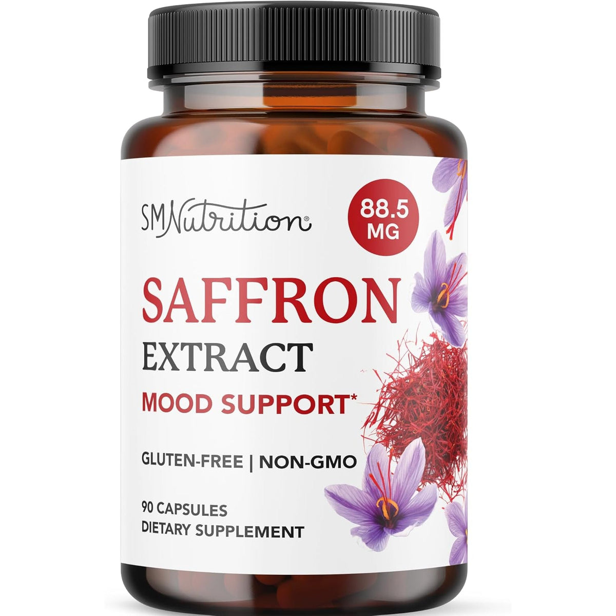 Saffron Supplements 88.5Mg | 3-Month Supply | Pure Saffron Extract Capsules for Mood, Focus, Eye Health & Energy Balance Support | Crocus Sativus Extract | Gluten-Free & Non-Gmo | 90 Capsules