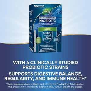 Nature'S Way Extra Strength(1) Fortify Probiotic, Probiotics for Digestive Health, Prebiotics, 50 Billion Live Cultures, Digestive & Immune Health Support*, 30 Capsules