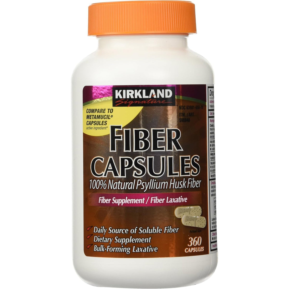 Kirkland Signature Kirkland Fiber Capsules, 2 Pack (360 Capsules Each)