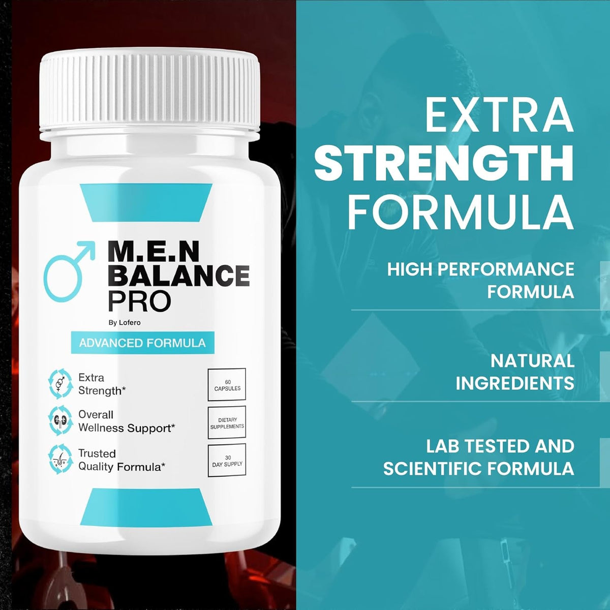 MEN Balance Pro Capsules, M.E.N Max Triple Action Formula Capsulas Pills Mens Multivitamins Premium Natural Advanced Maximum Strength Pastillas Health Wellness Supplement Support Reviews (60 Capsules)