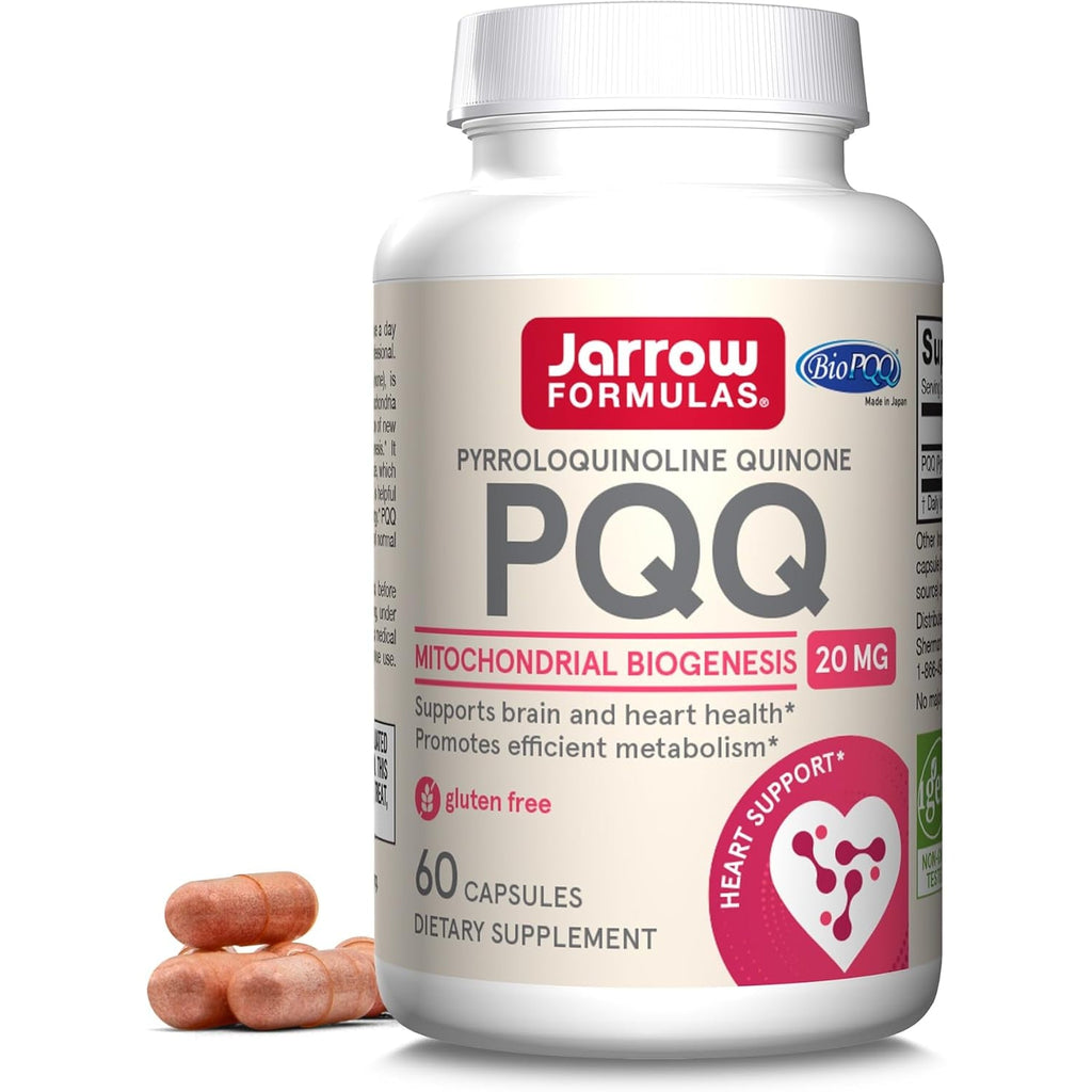 Jarrow Formulas® PQQ 20 Mg, Dietary Supplement, Heart, Brain, and Metabolism Support, 60 Veggie Capsules, 60 Day Supply