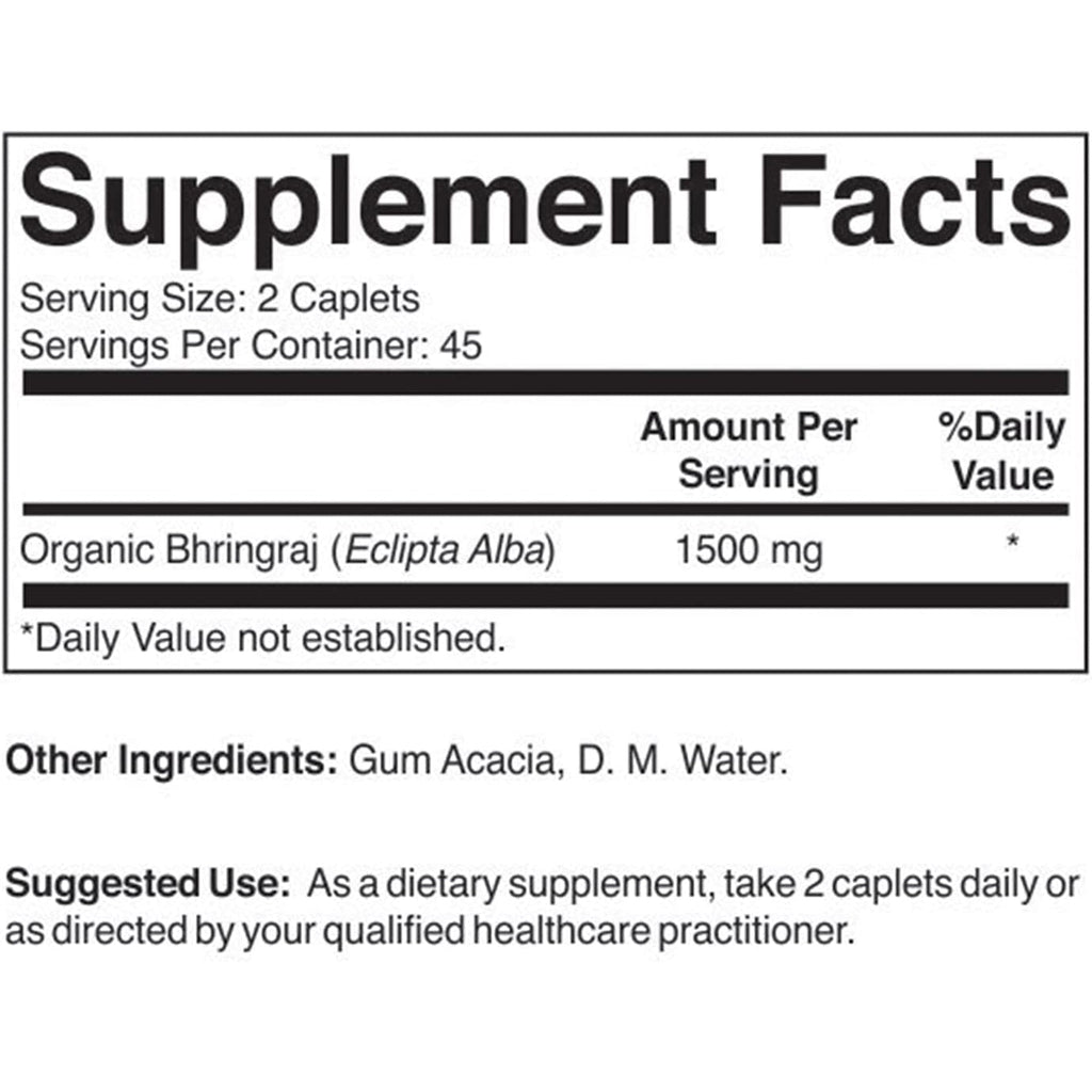 Brieofood Organic Bhringraj 1500Mg, 45 Servings, Vegetarian, Gluten Free, 90 Vegetarian Tablets