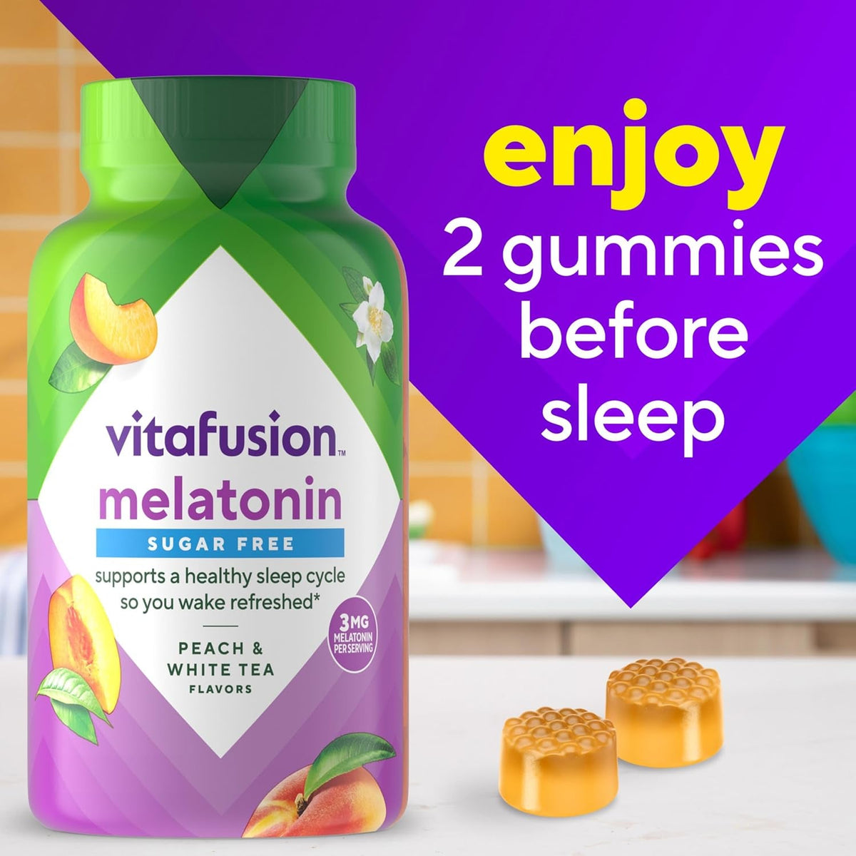 Vitafusion Melatonin Gummy Vitamins, 140 Count (Pack of 1)