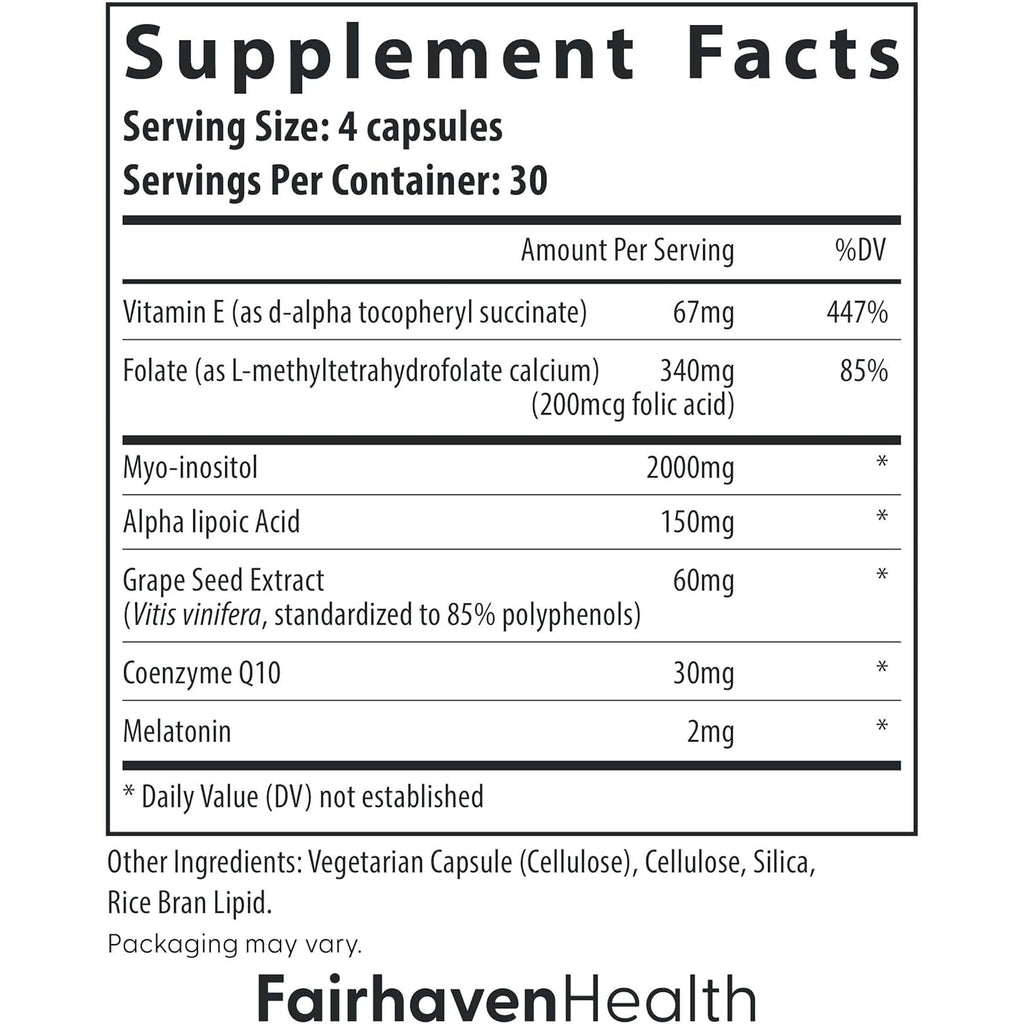 Fairhaven Health Ovaboost Fertility Supplements for Women | Conception for Her Support Ovulation & Egg Quality with Myo-Inositol & Folate | Prenatal Vitamin Natural Fertility Support | 120 Capsules