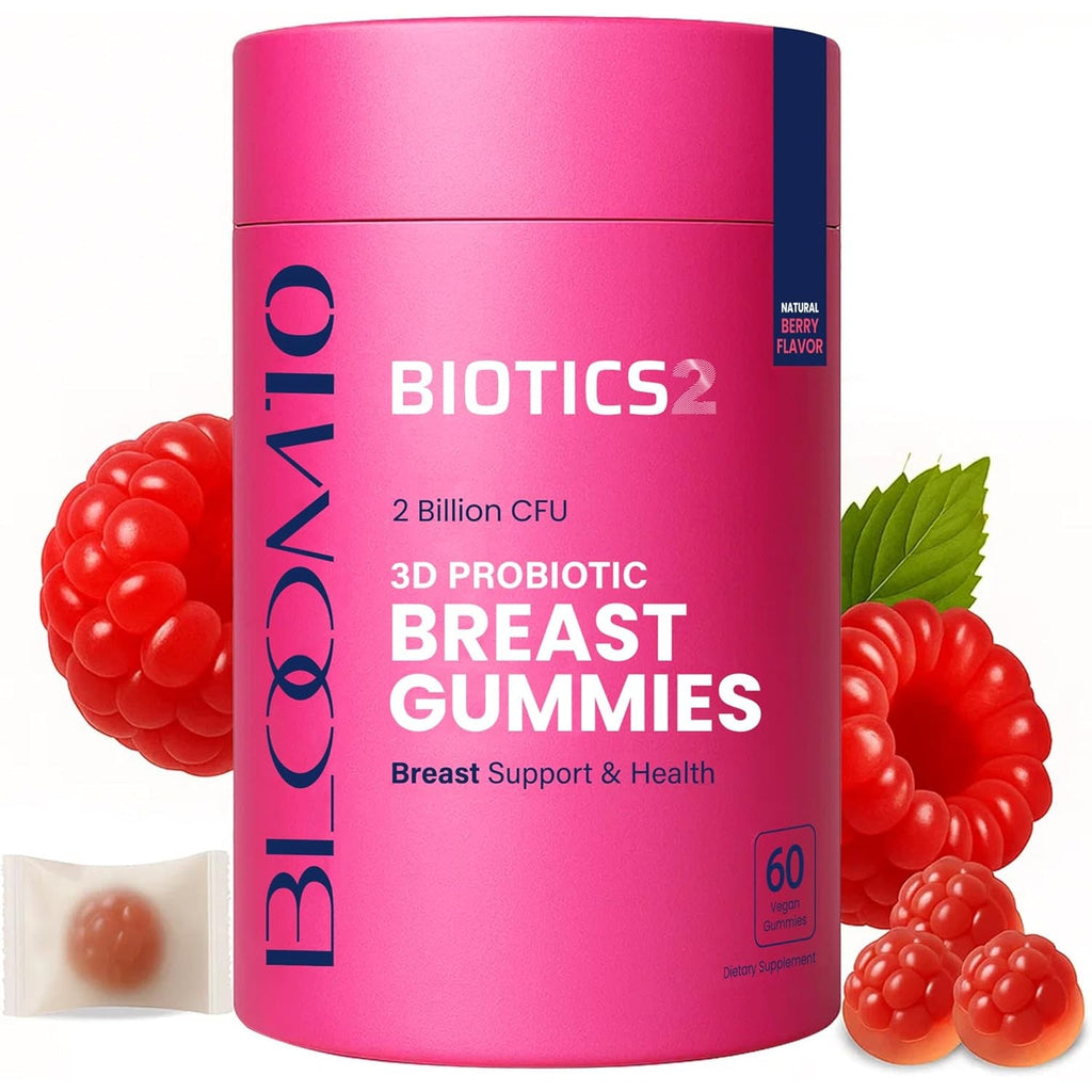 Bloom10 Breast Gummies for Women Bust Support & Health MAX Formula plus 2X Billion Probiotics 5X Herbal Supplements Fenugreek, Saw Palm, Wild Yam, 4X Vitamins for BBL Curves | Sugar-Free Vegan 60Ct