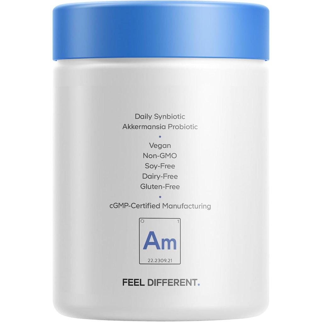 Codeage Akkermansia Muciniphila Probiotic Supplement - 3-Month Supply of Akkermansia & Chicory Inulin - Daily Synbiotic Probiotic Chicory Root - 100 Million Afus - Gluten-Free - 90 Capsules