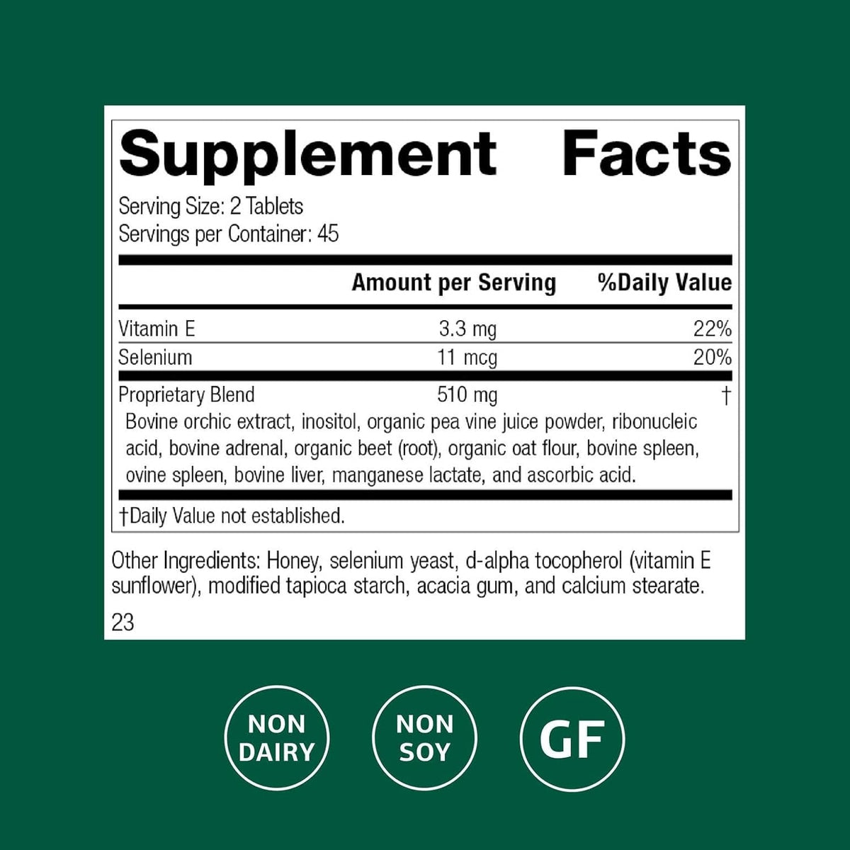 Standard Process Cataplex E - Thyroid Health Support with Antioxidant Vitamin E & Selenium - Endocrine Gland Health Support - Gluten-Free, Non-Dairy & Non-Soy - 90 Tablets (45 Servings)