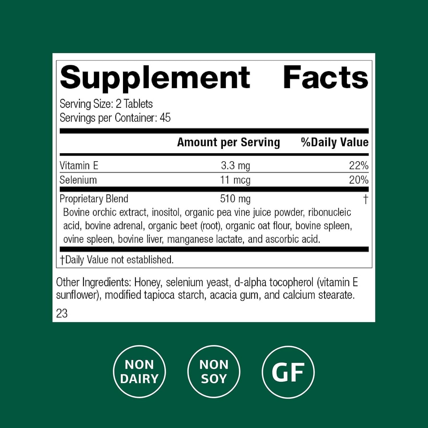 Standard Process Cataplex E - Thyroid Health Support with Antioxidant Vitamin E & Selenium - Endocrine Gland Health Support - Gluten-Free, Non-Dairy & Non-Soy - 90 Tablets (45 Servings)