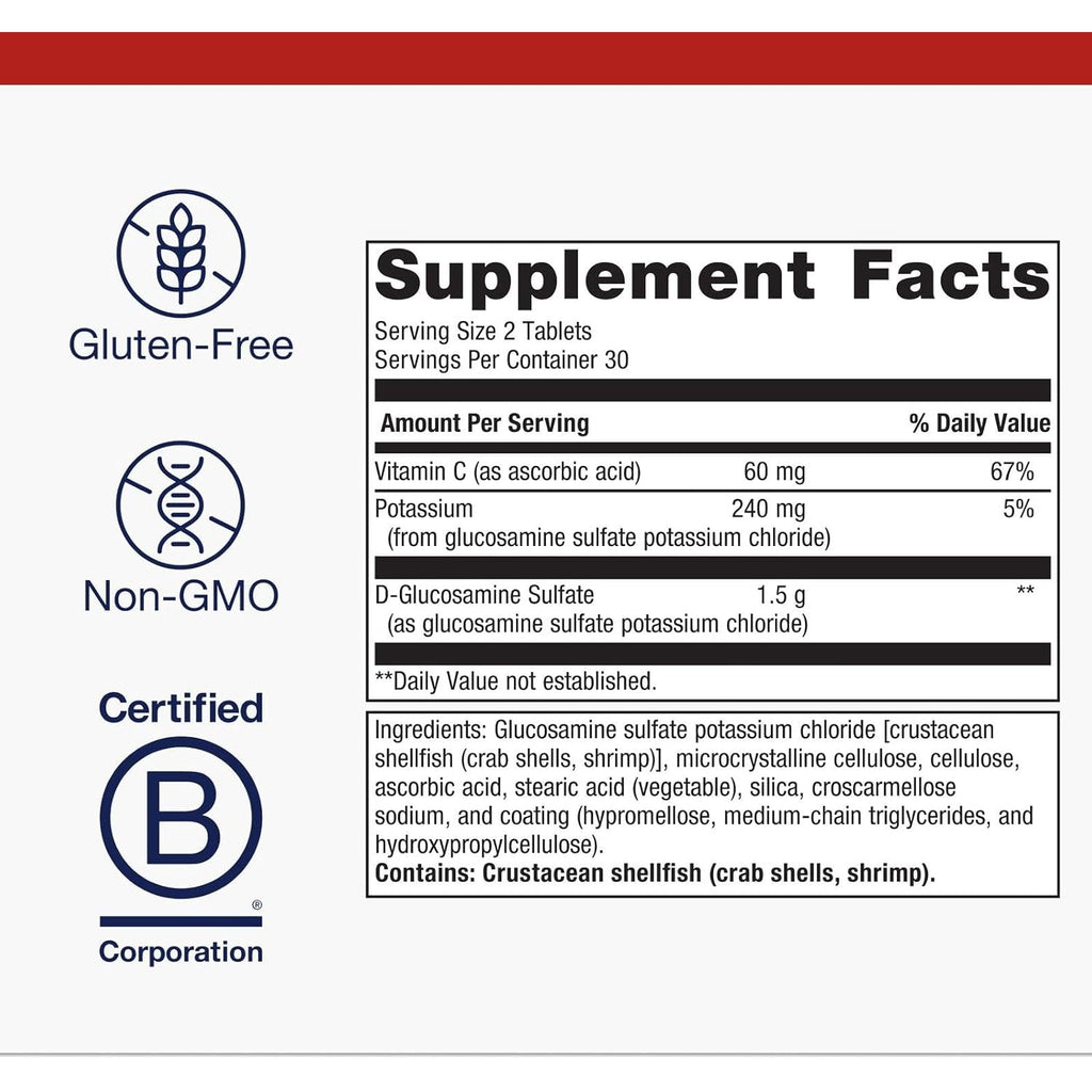 Metagenics Glucosamine Sulfate - Joint Health & Mobility Support* - 1500 Mg Glucosamine Sulfate per Serving - Supports Cartilage Integrity & Flexibility* - Non‑Gmo, Gluten‑Free - 90 Tablets