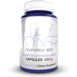 Nootropics Depot Palmitoylethanolamide Capsules | Pea | 400Mg Pills | 180 Count | Provides Discomfort Support | Promotes Healthy Joint Function