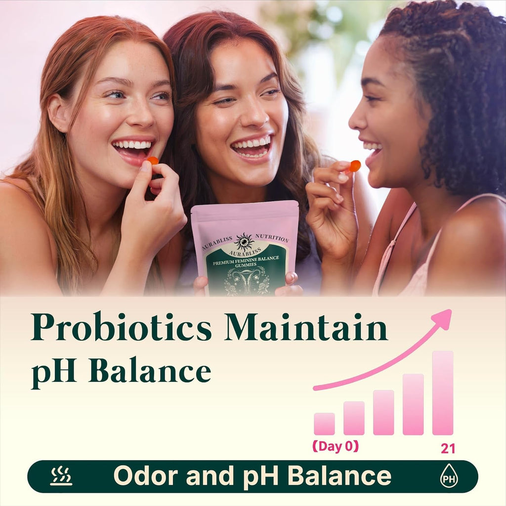 Premium Feminine Balance Gummies for Women - Hawaiian Pineapple Gummies for Women PH Balance Wellness, Immune Support, Vegan Daily Supplement for Odor and Flora Health , 60 Counts - 30 Servings
