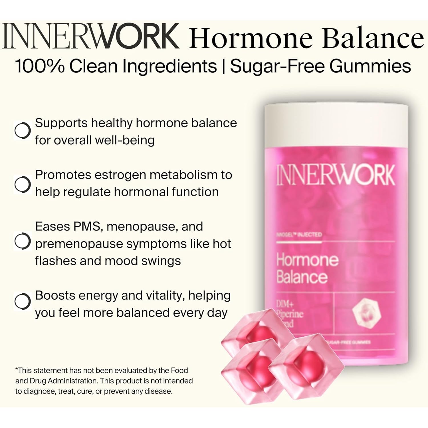 Menopause Gummies for Women – Hormone Balance Gummies with DIM, Black Cohosh, Red Clover, Chasteberry & Dong Quai – PMS & Perimenopause Support – Sugar Free Vegan Women’S Health Supplements,120 Count