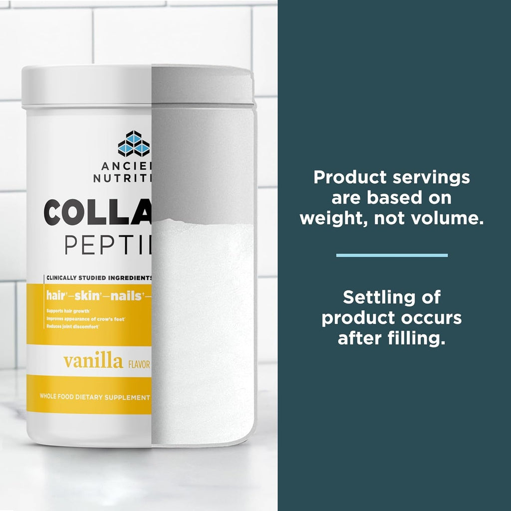 Ancient Nutrition Collagen Peptides, Collagen Peptides Powder, Vanilla Hydrolyzed Collagen, Supports Healthy Skin, Joints, Gut, Keto and Paleo Friendly, 12 Servings, 20G Collagen per Serving
