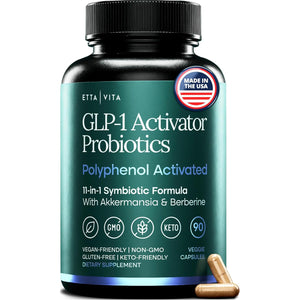 GLP-1 Activator Probiotic Supplement for Weight Loss, Gut Health, Energy & Metabolic Support – Akkermansia, Berberine, Gymnema, Resveratrol, EGCG & Hops – Appetite Control for Women & Men – 90Capsules